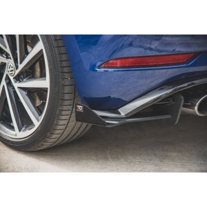 Maxton Design Robuste Racing Heck Ansatz Flaps Diffusor +Flaps für VW Golf 7 R Facelift schwarz Hochglanz