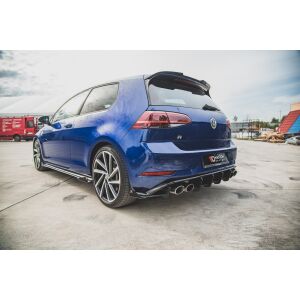 Maxton Design Robuste Racing Heck Ansatz Flaps Diffusor +Flaps für VW Golf 7 R Facelift schwarz Hochglanz