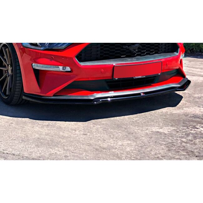 Maxton Design Front Ansatz für Ford Mustang Mk. 6 Facelift schwarz Hochglanz