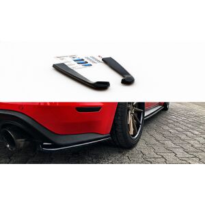 Maxton Design Heck Ansatz Flaps Diffusor für Ford Mustang Mk. 6 Facelift schwarz Hochglanz