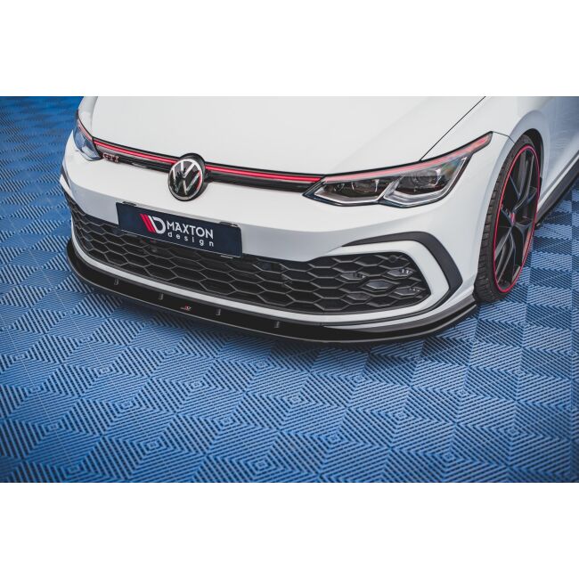 Maxton Design Front Ansatz für Volkswagen Golf 8 GTI schwarz Hochglanz