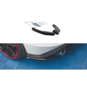 Maxton Design Heck Ansatz Flaps Diffusor für Volkswagen Golf 8 GTI schwarz Hochglanz