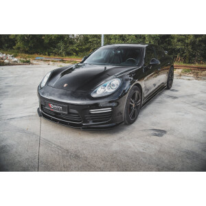 Maxton Design Front Ansatz V.2 / V2 für Porsche Panamera Turbo 970 Facelift schwarz Hochglanz