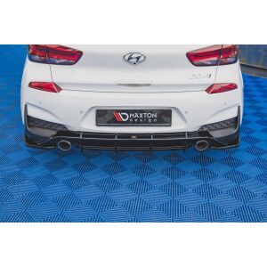 Maxton Design Heck Ansatz Flaps Diffusor V.4 / V4 für Hyundai I30 N Mk3 Hatchback schwarz Hochglanz