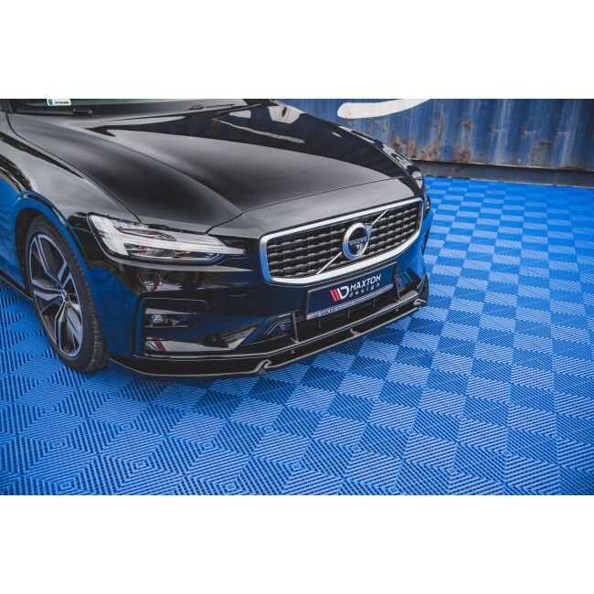 Maxton Design Front Ansatz V.1 / V1 für Volvo S60/V60 R-Design Mk3 schwarz Hochglanz
