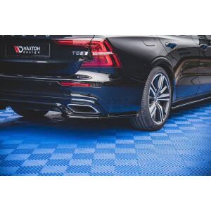 Maxton Design Heck Ansatz Flaps Diffusor für Volvo S60/V60 R-Design Mk3 schwarz Hochglanz