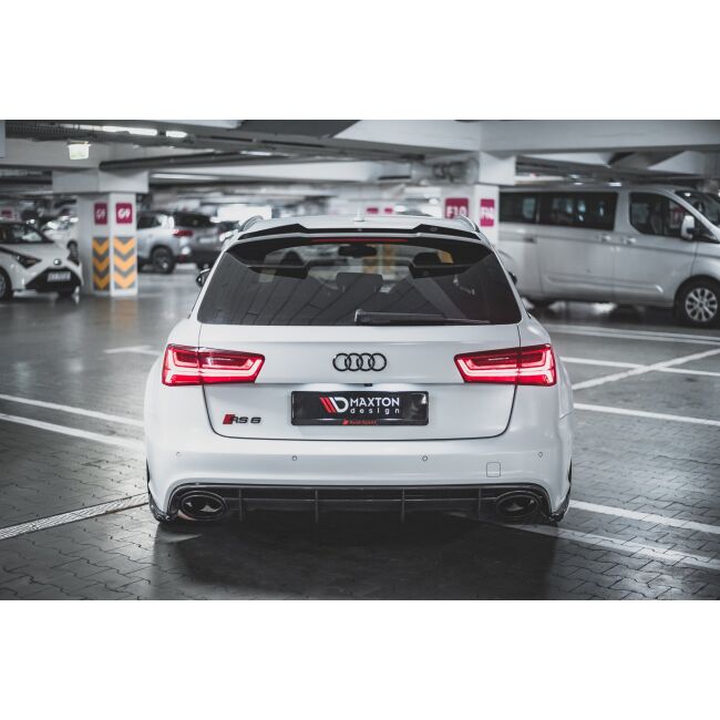 Maxton Design Heck Ansatz Flaps Diffusor V.2 / V2 für Audi RS6 C7 schwarz Hochglanz