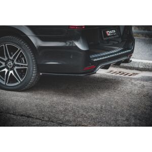 Maxton Design Heck Ansatz Flaps Diffusor V.2 / V2 für Mercedes-Benz V-Klasse AMG-Line W447 Facelift schwarz Hochglanz