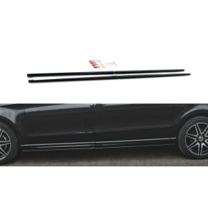 Maxton Design Seitenschweller Ansatz für Mercedes-Benz V-Klasse Long AMG-Line W447 Facelift schwarz Hochglanz