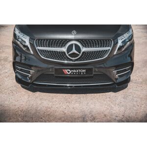 Maxton Design Front Ansatz V.3 / V3 für Mercedes-Benz V-Klasse AMG-Line W447 Facelift schwarz Hochglanz