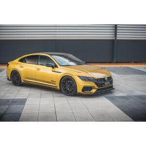 Maxton Design Robuste Racing Front Ansatz für passend +Flaps für Volkswagen Arteon R-Line schwarz Hochglanz