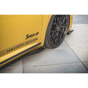 Maxton Design Robuste Racing Seitenschweller Ansatz für für + Flaps Volkswagen Arteon R-Line schwarz Hochglanz