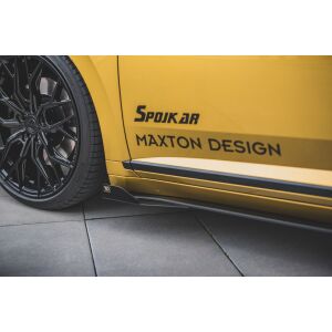 Maxton Design Robuste Racing Seitenschweller Ansatz für für + Flaps Volkswagen Arteon R-Line schwarz Hochglanz