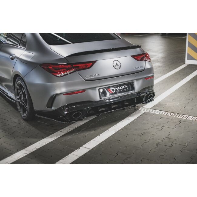 Maxton Design Heck Ansatz Flaps Diffusor für Mercedes-AMG CLA 35 Aero / 45 Aero C118 schwarz Hochglanz