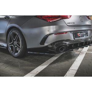 Maxton Design Heck Ansatz Flaps Diffusor für Mercedes-AMG CLA 35 Aero / 45 Aero C118 schwarz Hochglanz