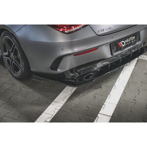 Maxton Design Heck Ansatz Flaps Diffusor für Mercedes-AMG CLA 35 Aero / 45 Aero C118 schwarz Hochglanz