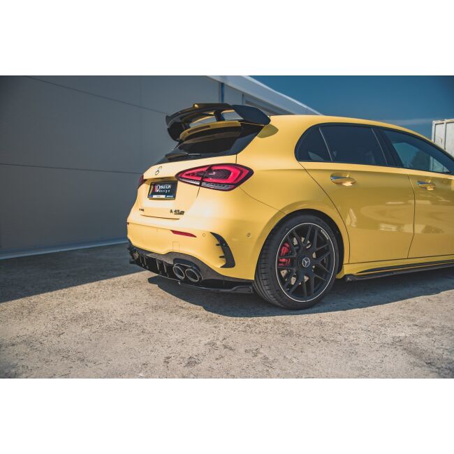 Maxton Design Heck Ansatz Flaps Diffusor für Mercedes-AMG A 45 S W177 schwarz Hochglanz