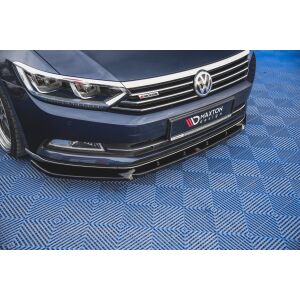 Maxton Design Front Ansatz V.2 / V2 für Volkswagen Passat B8 schwarz Hochglanz