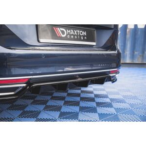 Maxton Design Mittlerer Heckdiffusor Ansatz DTM Look für Volkswagen Passat B8 schwarz Hochglanz