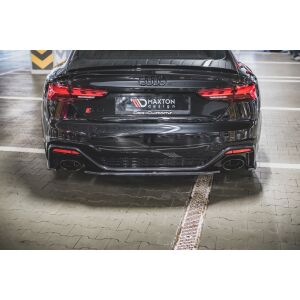 Maxton Design Mittlerer Heckdiffusor Ansatz für Audi RS5 F5 Facelift schwarz Hochglanz