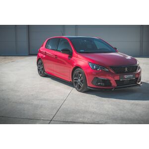 Maxton Design Seitenschweller Ansatz für Peugeot 308 GT Mk2 Facelift schwarz Hochglanz