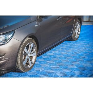 Maxton Design Seitenschweller Ansatz für Peugeot 308 Mk2 Facelift schwarz Hochglanz