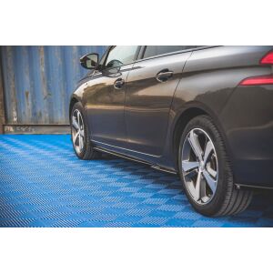 Maxton Design Seitenschweller Ansatz für Peugeot 308 Mk2 Facelift schwarz Hochglanz