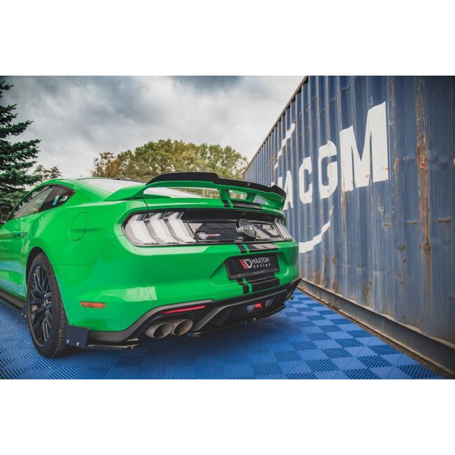 Maxton Design Spoiler CAP für Ford Mustang GT Mk6 Facelift schwarz Hochglanz
