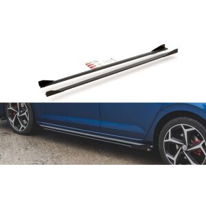 Maxton Design Robuste Racing Seitenschweller Ansatz für für + Flaps Volkswagen Polo GTI Mk6 schwarz Hochglanz