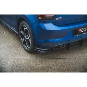 Maxton Design Robuste Racing Heckdiffusor Ansatz +Flaps für Volkswagen Polo GTI Mk6 schwarz Hochglanz