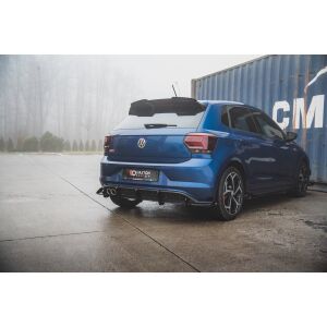 Maxton Design Robuste Racing Heckdiffusor Ansatz +Flaps für Volkswagen Polo GTI Mk6 schwarz Hochglanz