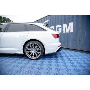 Maxton Design Heck Ansatz Flaps Diffusor für Audi A6 C8 S-Line schwarz Hochglanz