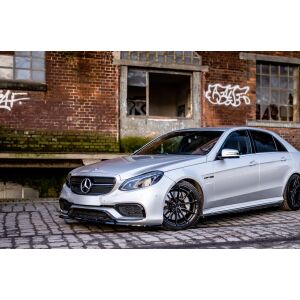 Maxton Design Seitenschweller Ansatz für Mercedes-Benz E63 AMG / AMG-Line Limousine W212 Facelift schwarz Hochglanz