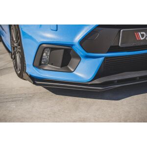 Maxton Design Robuste Racing Front Ansatz für passend +Flaps für Ford Focus RS Mk3 schwarz Hochglanz