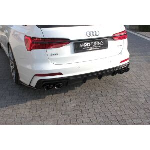 Maxton Design Heckdiffusor Ansatz für + Endschalldampfer Sportauspuff Attrappe Audi A6 C8 S-Line