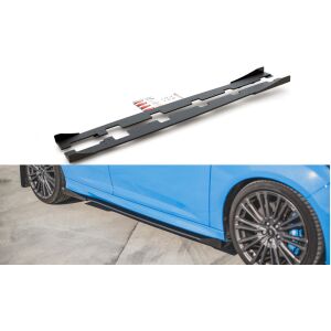 Maxton Design Robuste Racing Seitenschweller Ansatz für für + Flaps Ford Focus RS Mk3 schwarz Hochglanz