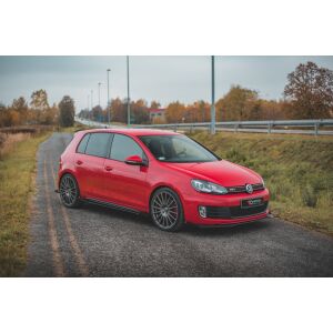 Maxton Design Robuste Racing Seitenschweller Ansatz für für + Flaps Volkswagen Golf GTI Mk6  schwarz Hochglanz