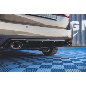 Maxton Design Heckdiffusor Ansatz für + Endschalldampfer Sportauspuff Attrappe Peugeot 308 SW Mk2 Facelift