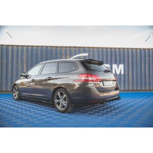 Maxton Design Heck Ansatz Flaps Diffusor V.2 / V2 für Peugeot 308 SW Mk2 Facelift schwarz Hochglanz