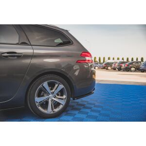 Maxton Design Heck Ansatz Flaps Diffusor V.2 / V2 für Peugeot 308 SW Mk2 Facelift schwarz Hochglanz