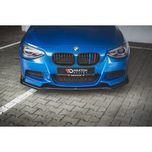 Maxton Design Robuste Racing Front Ansatz für passend +Flaps für BMW M135i F20 schwarz Hochglanz