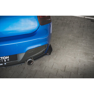 Maxton Design Robuste Racing Heck Ansatz Flaps Diffusor +Flaps für BMW M135i F20 schwarz Hochglanz