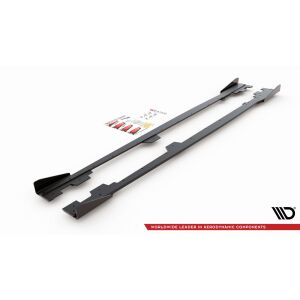 Maxton Design Robuste Racing Seitenschweller Ansatz für für + Flaps BMW 1er F21 M135i / M140i / M-Paket schwarz Hochglanz