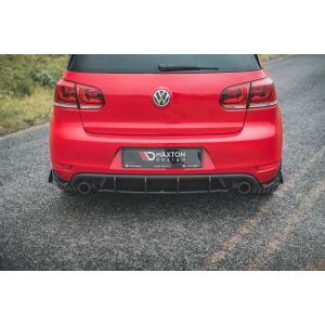 Maxton Design Robuste Racing Heck Ansatz Flaps Diffusor +Flaps für Volkswagen Golf GTI Mk6 schwarz Hochglanz