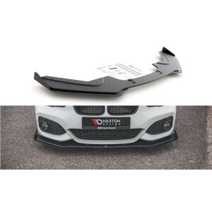 Maxton Design Robuste Racing Front Ansatz V.3 / V3 für passend +Flaps für BMW 1er F20 M-Paket Facelift / M140i  schwarz Hochglanz