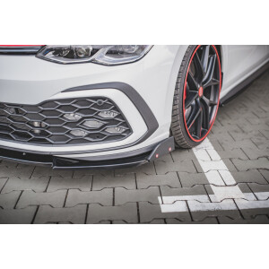 Maxton Design Front Ansatz +Flaps für V.3 / V3 Volkswagen Golf 8 GTI