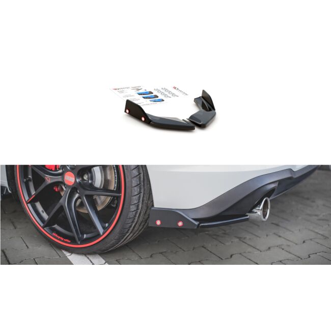 Maxton Design Heck Ansatz Flaps Diffusor +Flaps für V.2 / V2 Volkswagen Golf 8 GTI