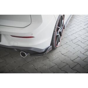 Maxton Design Heck Ansatz Flaps Diffusor +Flaps für V.2 / V2 Volkswagen Golf 8 GTI