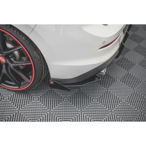 Maxton Design Robuste Racing Heck Ansatz Flaps Diffusor +Flaps für Volkswagen Golf 8 GTI schwarz Hochglanz