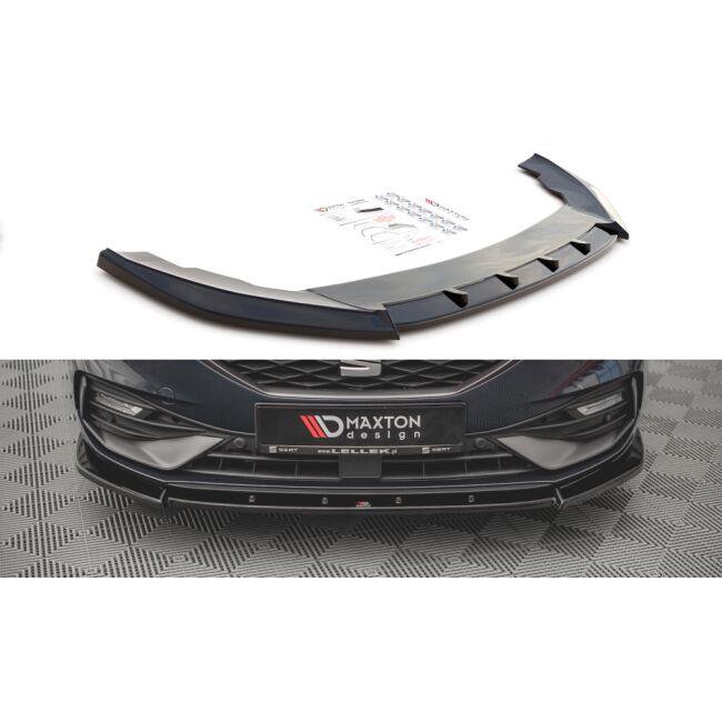 Maxton Design Front Ansatz V.1 / V1 für Seat Leon FR Mk4 schwarz Hochglanz